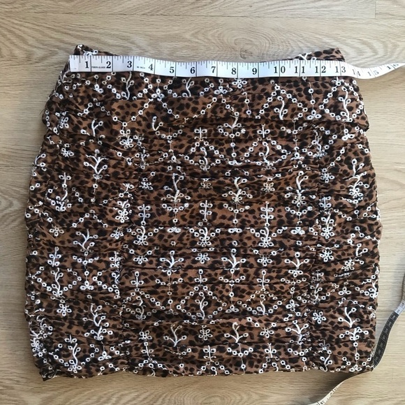 Free the Roses Eyelet Floral Print Skirt Small Cottagecore Boho Fall - Picture 3 of 5